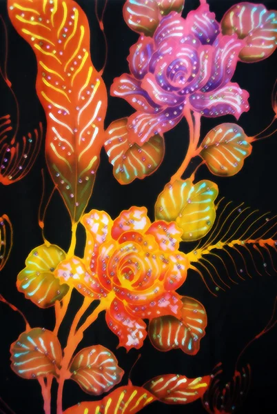 Blume Batik Hintergrund — Stockfoto