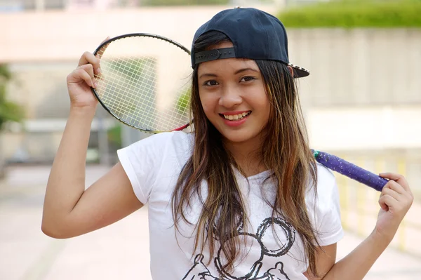 Badminton girl — Stock Photo, Image