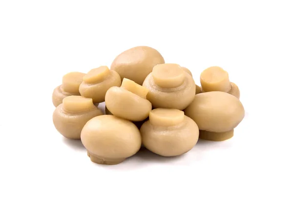 Deliciosos Cogumelos Marinados Isolados Fundo Branco Cogumelos Deliciosos Champignon — Fotografia de Stock