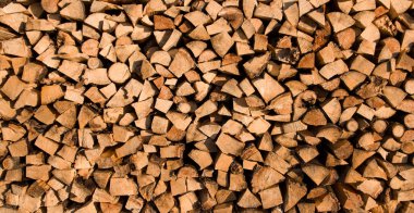 Arka plan olarak ahşap testere kütükleri, üst manzara, düz yatış. Ahşap doku.