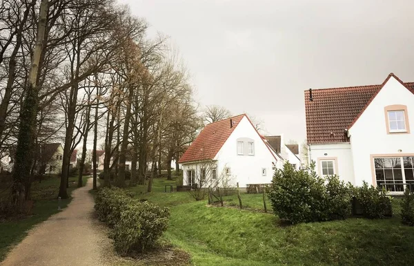 Mała wioska w wiejskich Niemczech w zimie — Zdjęcie stockowe