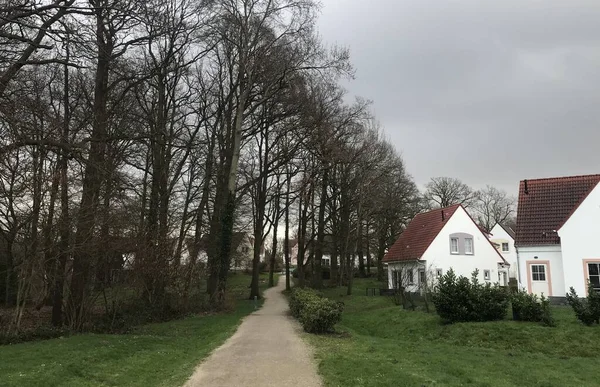 Liten by på landsbygden Tyskland på vintern — Stockfoto