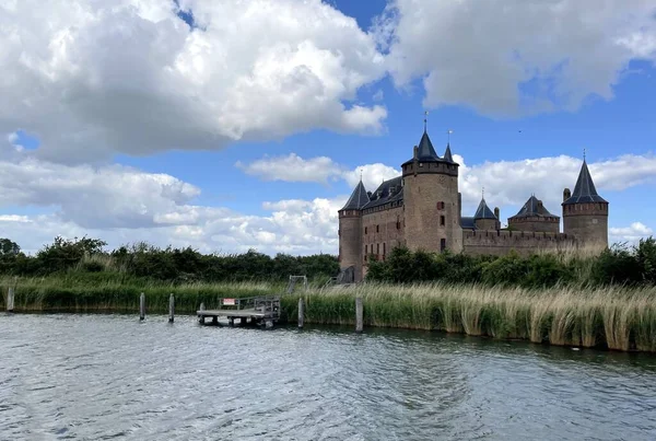 Zamek Ijmuiden Pobliżu Amsterdamu Wody Dolnej Części Kraju — Zdjęcie stockowe