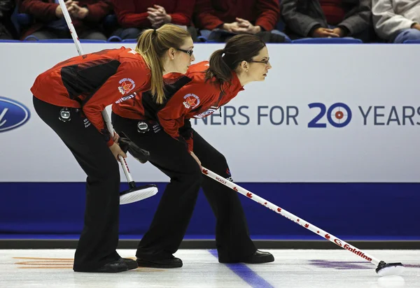 Curling Mulheres Canadá Kreviazuk Weagle — Fotografia de Stock