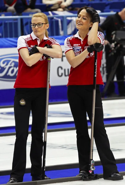 Curling Women Russia Saitova Galkina — Stock Photo, Image