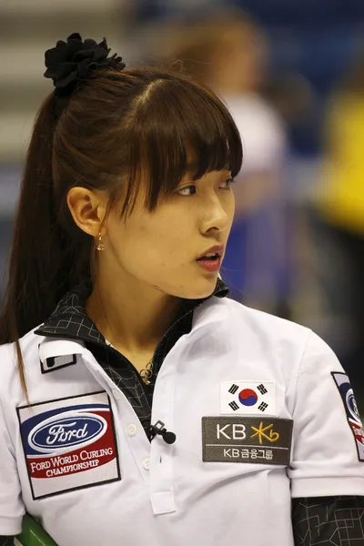 Curling Women Korea Un-chi Gim — Stock Photo, Image