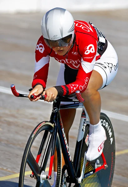 One track cyclist female — Stock Photo, Image
