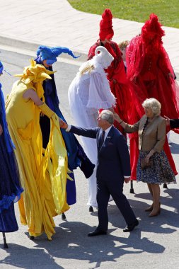 Prince Charles Camilla Stilt People Saint John clipart