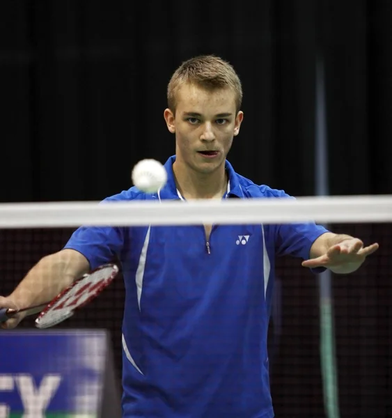 Badminton Kanada sloužit pérák — Stock fotografie