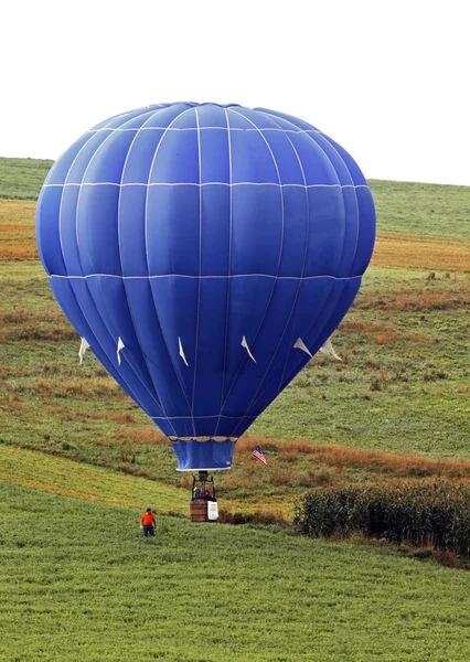 Colorido balão azul campo — Fotografia de Stock