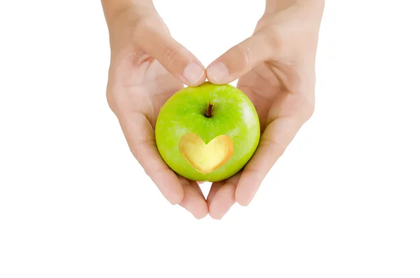 Apple with love — Stock Photo, Image