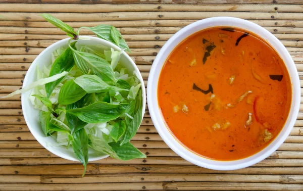 Red curry and vegetable — Stock Photo, Image