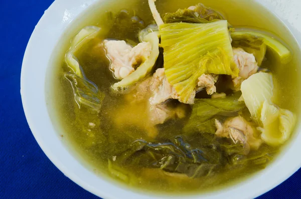 Soup on blue — Stock Photo, Image