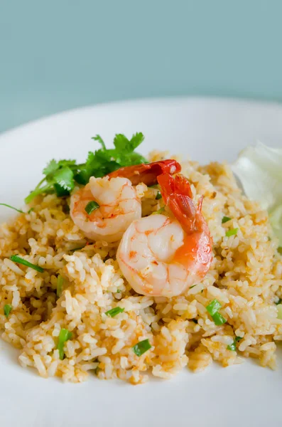 Shrimp and fried rice — Stock Photo, Image