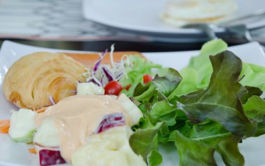 taze salata ve ekmek