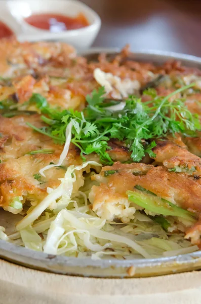 Crispy omelet on plate — Stock Photo, Image