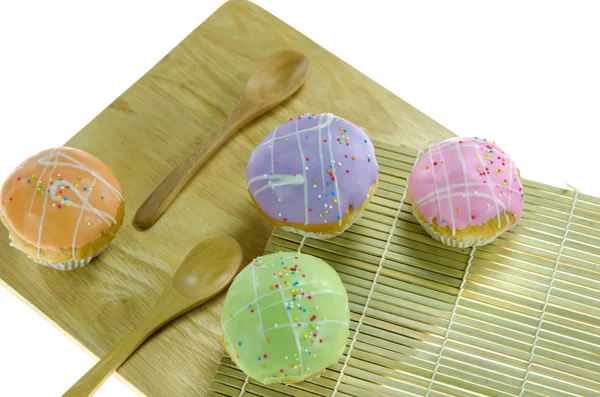 Vier cupcake aan boord — Stockfoto