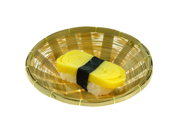 Egg sushi in basket — Stock Photo, Image