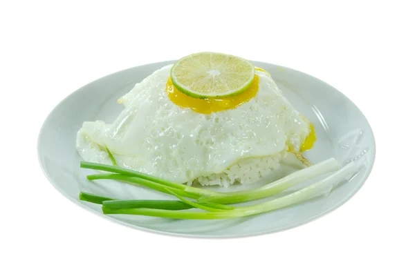 Steamed rice and egg — Stock Photo, Image