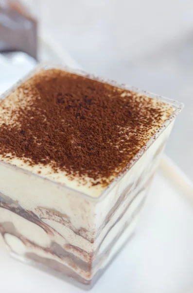 Zblízka tiramisu dort — Stock fotografie