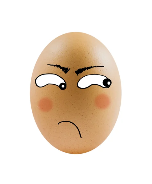 One eggs with face — Stock Photo, Image