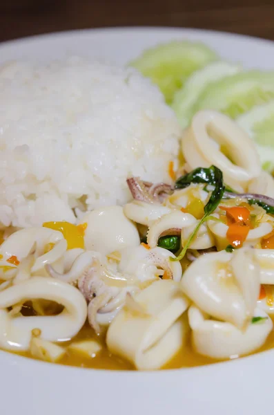 Calamares y arroz — Foto de Stock
