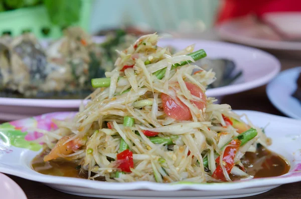 Thailändischer Papayasalat — Stockfoto