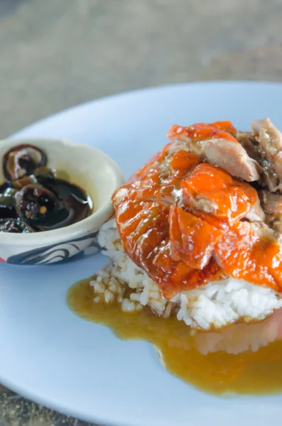 Roasted duck over rice — Stock Photo, Image