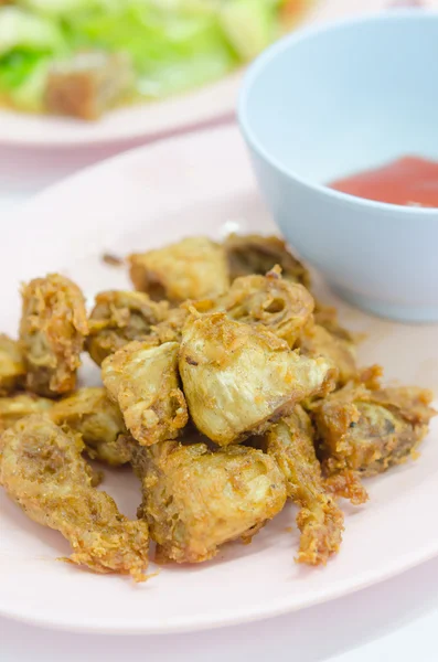 Varkensvlees chitterlings gebakken — Stockfoto