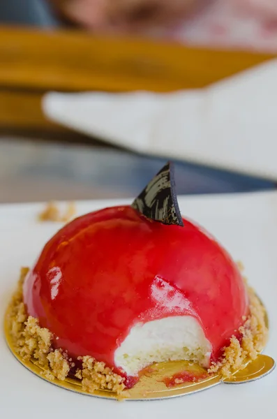 Mousse de yaourt à la framboise — Photo