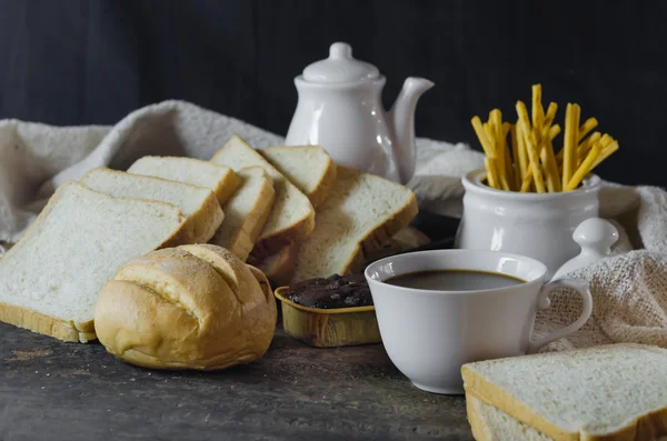 Sıcak kahve mant ekmek — Stok fotoğraf