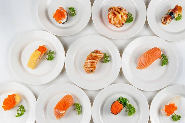 Mixed Sushi Set Plate Favorite Japanese — Stock Photo, Image