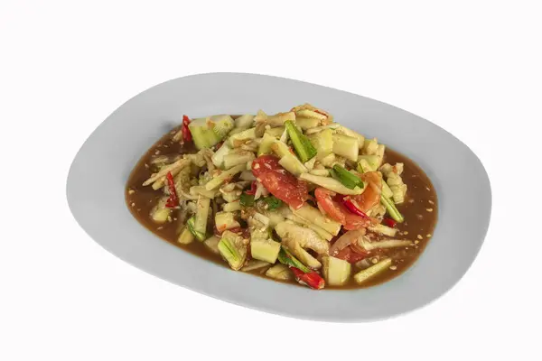 Würziger Gurkensalat Thailändisches Scharfes Essen — Stockfoto