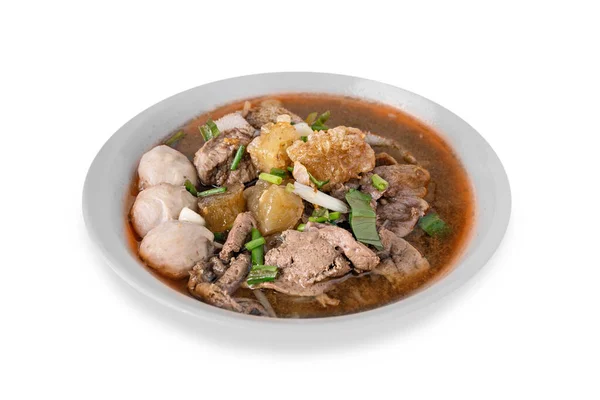 Rice Noodle Soup Pork Vegetables — Stock Photo, Image