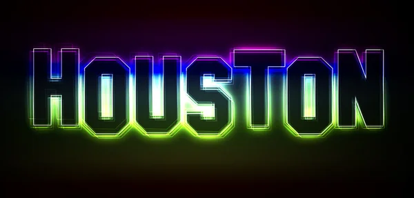 ヒューストンのネオンの光 — ストック写真