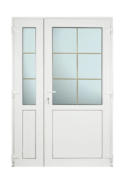 Witte deur geïsoleerd — Stockfoto