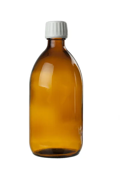 Brun glasflaska för medicinsk sirap — Stockfoto