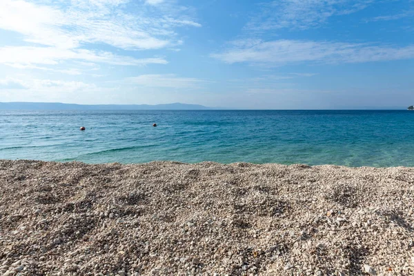 Leerer Sonniger Strand Hautnah Auf Sand — Stockfoto