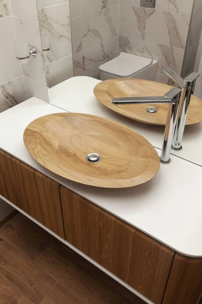 Fregadero Madera Baño Cerca — Foto de Stock