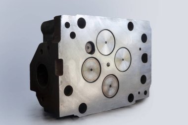 engine head with valves, redy for service, close up