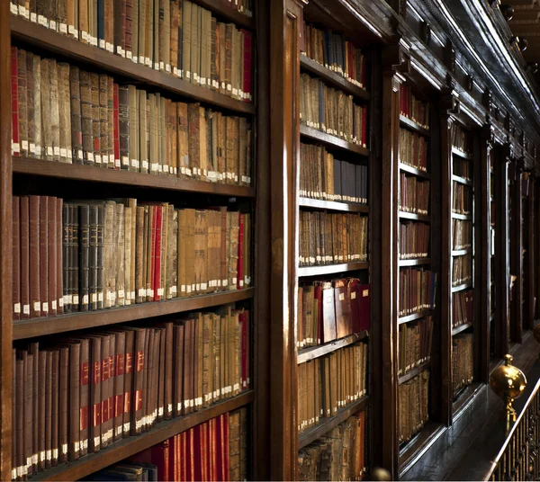 Könyvtár-régi könyvek — Stock Fotó