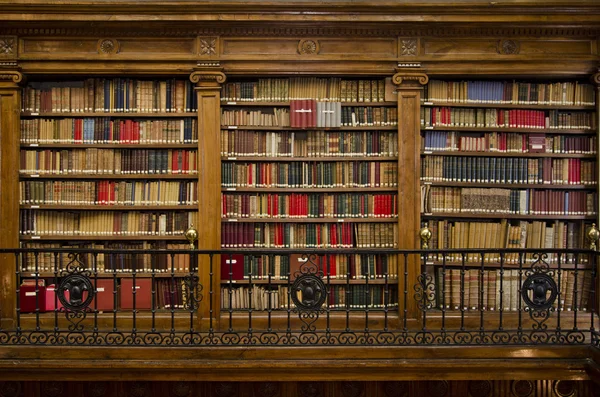 Biblioteket i gamla böcker Stockbild