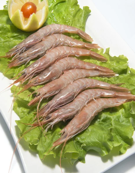 Camarones con ensalada —  Fotos de Stock