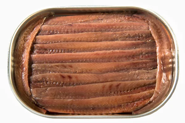 Filety z anchois w oleju z oliwek — Zdjęcie stockowe