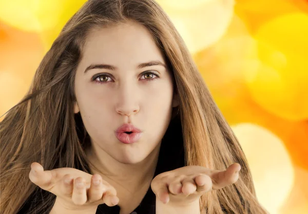 Blowing a kiss — Stock Photo, Image