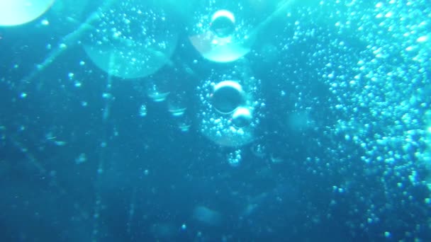 Oil Bubbles Water Space Looking Macro Shot High Quality Footage — Vídeo de Stock