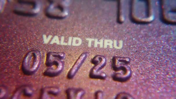 Qawra Malta 202 Valid Thru Credit Card Macro Shot High — Vídeo de stock