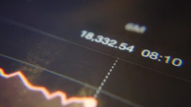 Red bear market chart. Recession and market crash concept. Cryptocurrency, stocks and bonds investments losing value. High quality 4k footage
