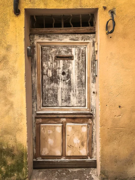 Pohled Staré Dřevěné Dveře Aix Provence Jižní Francie — Stock fotografie