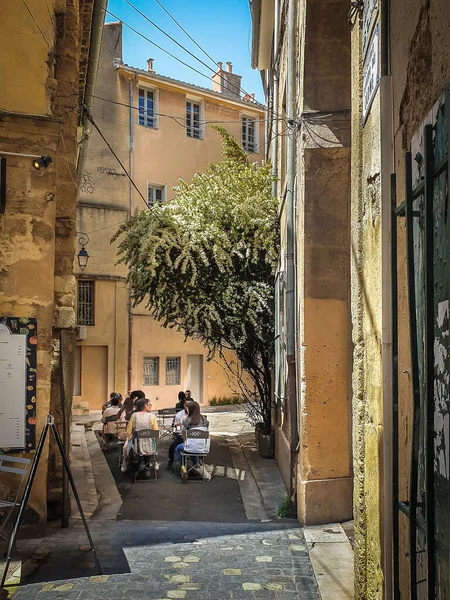 Aix Provence France May 2022 View People Sitting Terrace Restaurant — Stock fotografie